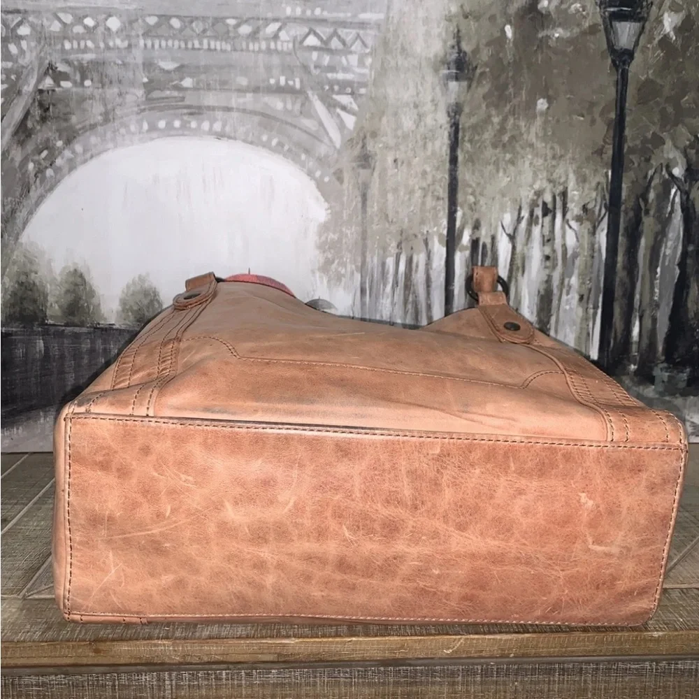 🤍🌷🤍FRYE MELISSA DISTRESSED LEATHER SHOULDER BAG Dusty Rose $388 - Picture 7 of 12